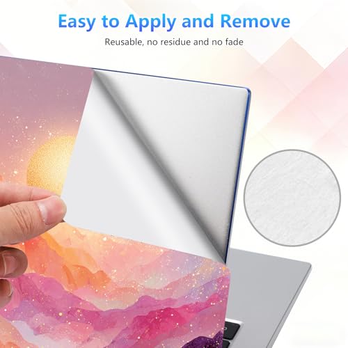 Laptop Skin Sticker Decal 15-15.6 Inch with Cute Mouse Pad, Universal Reusable Vinyl Sticker for 12.1 13 13.3 14 15.4 Inch Netbook and Notebook PC, Pink Mountain - color: Pink Mountain