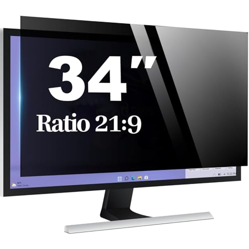 [1 Pack] 34 Inch Computer Privacy Screen for 21:9 Widescreen Monitor, Anti-Glare Privacy Filter, Removable Anti-Scratch Anti-Spy Screen Protector - color: 34 Inch (Diagonal) - 21:9 Aspect Ratio, style: 1 PACK