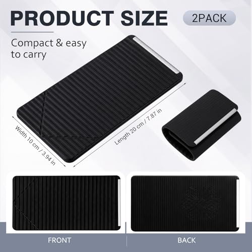 2 Pack Flexible Silicone Phone Stand, Foldable Adjustable Phone Holder, Portable Non-Slip Bendable Desktop Stand for Desk, Travel, Office, Tablets, Laptops and Treadmills(Black) - color: Black