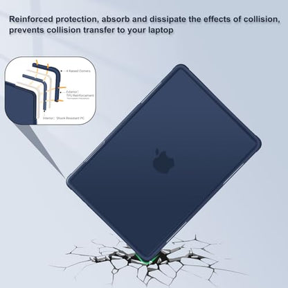 MOSISO Compatible with MacBook Air 13 inch Case M5 M4 M3 M2, Midnight | 4 in 1 Kit Anti-Crack Hard Shell with Kickstand for MacBook Air 13.6 inch Case 2026-2022 A3449 A3240 A3113 A2681 - color: Midnight