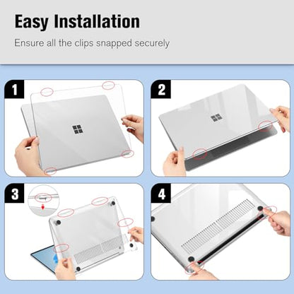 Fintie Case for 13.8 Inch Surface Laptop 8 2026 / Surface Laptop 7 2024 | Hard Shell, Slim Fit, Crystal Clear - color: Crystal Clear