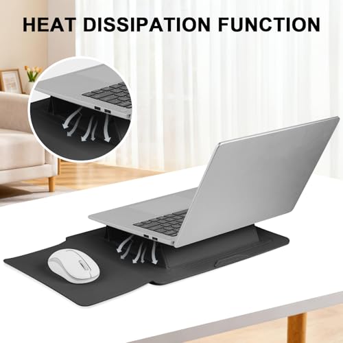 HoYiXi 13.3'' /13.6'' Laptop Sleeve Case PU Leather with Stand Compatible with MacBook Pro 14/MacBook Air 13(M1 M2)/ASUS Vivobook 14/Dell XPS 13/ASUS Matebook,13-14'' Laptop Bag,Black - color: Black, size: 13.3'' / 13-14 Inch Laptop