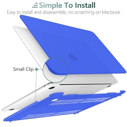for MacBook Pro 13 inch Case 2023 2022 2021 2020 Release Model: A2338 M2/M1 A2289 A2251 with Touch Bar & Touch ID, Frosted Matte Plastic Hard Shell Case & Keyboard Cover, Deep Blue - color: Deep Blue