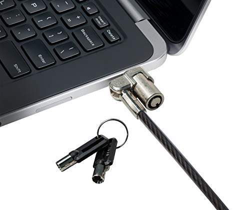 CTA Digital Steel Security Lock – CTA Looped Steel Security Cable Lock with Standard Kensington Lock and Key for Laptops (LT-SC) - style: Kensington Lock