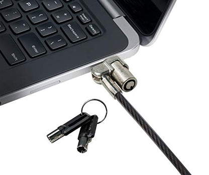 CTA Digital Steel Security Lock – CTA Looped Steel Security Cable Lock with Standard Kensington Lock and Key for Laptops (LT-SC) - style: Kensington Lock
