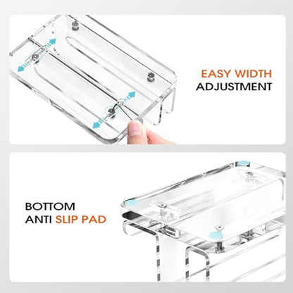 Acrylic Vertical Laptop Stand, 3-in-1 Design with Adjustable Slot Width, Suitable for Desktop Space Saving, Supports MacBook, iPad, iPhone, Chromebook, Surface, Samsung, etc