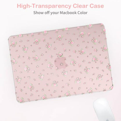 Feams for MacBook Neo 13 Inch Case 2026 A3404, Stylish Protective Clear Case Hard Shell Transparent Cover for MacBook Neo 13 Inch 2026 (A18 Pro Chip) with Keyboard Cover, Rose Ditsy - color: Rose Ditsy