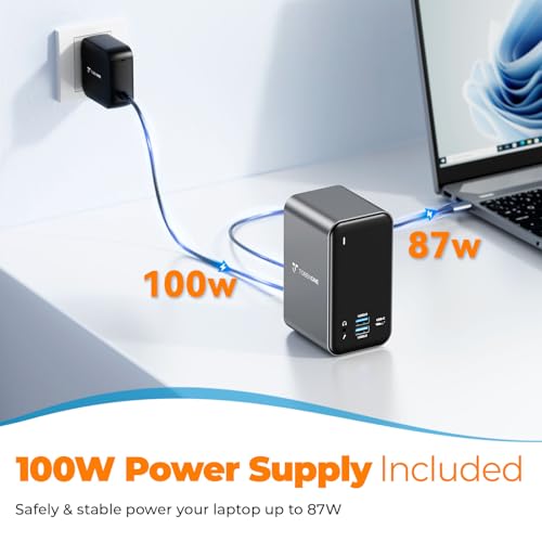 TobenONE Laptop Docking Station 3 Monitors with 2 HDMI/DP,100W Power Supply | USB C Docking Station with 7 USB-C/A,Ethernet,PD 3.0,Compatible for Thunderbolt 4/3 Windows/Dell/HP/Lenovo/Thinkpad Laptop