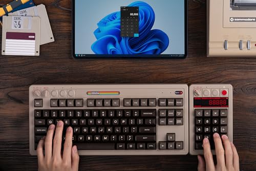 8Bitdo Retro 18 Mechanical Numpad for Windows & Android, C64 Edition | Bluetooth, 2.4G and Wired, Calculator Mode, Retro LED Display, Kailh Box White Switches V2 - color: C64 Edition