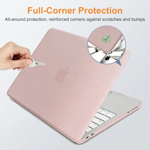 Matte Finish Case for MacBook Neo 13 inch 2026 Model A3404, Blush Clear | Exact Fit Scratches & Fingerprints Resistant, Ultra-Thin Matte Frosted Protective Hard Shell Mac Neo Case and Keyboard Cover - color: Blush Clear