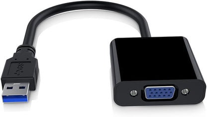 USB to VGA Adapter for Monitor, VGA to USB 3.0/2.0 Converter 1080P Multi-Display Video Cable for Laptop Desktop PC to Monitors, Projector, TV. (Not for Chromebook)