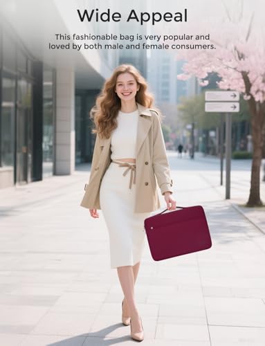 DOMISO Laptop Case Sleeve Protective Cover Compatible with MacBook Air 13 M4 M3 M2,MacBook Pro M2 M1,iPad Air/Pro,13 inch Dell,Lenovo, HP,Asus,Waterproof Computer Cases Bag with Handle,Wine - color: Wine, size: 13" for MacBook Air/Pro