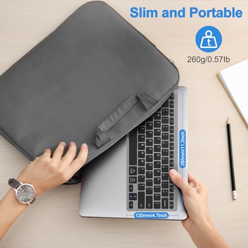 OMOTON Compact Wireless Keyboard for PC/Tablet, USB-C USB-A, Grey | 2.4G wireless with Scissor-Switch quiet keys. Ultra-slim, ergonomic, auto-sleep, 6-month battery. For office, travel & home - color: Grey