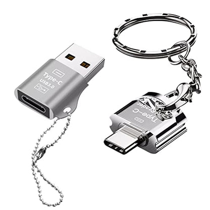 USB C Micro SD Card Reader with Keychain – USB-C to Micro SD/TF Card Reader with USB 3.0 Adapter, High-Speed OTG Reader for MacBook, iPad Pro, Galaxy, iPhone 15, Laptop, Tablet & Phone