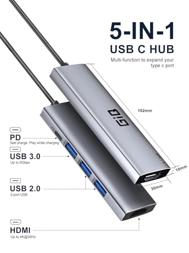 Giq USB Docking Station USB C HUB USB C to HDMI Adapter Triple Display USB C Laptop Docking Station Compatible with MacBook Pro/Air,MacBook M1 USB Dock