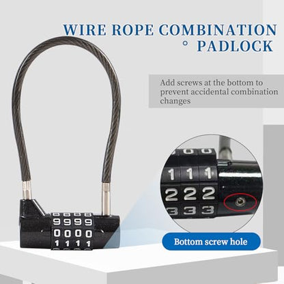 Combination Lock Cable Lock with 4 Digits Cabinet Lock with 3.5" Cable Length Twist 3.5" Length Durable Cable Ideal for lockers, Gym, Toolbox, Case Small Size (3.5") - size: 3.5" Black