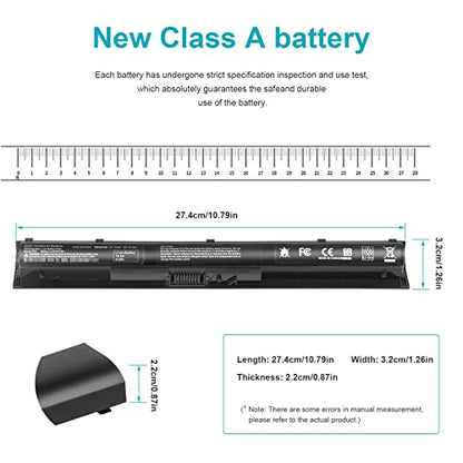 800049-001 KI04 Battery for HP Pavilion15-ab 15-an 17-g 15t-ab100 17t-g100 Series 15-ab143cl 15-ab223cl 15-ab153nr 15-an044nr 14-ab166us 17-ab220nr 17-g133cl 800009-421 800010-421 TPN-Q158 HSTNN-LB6S - size: 10.79*1.26*0.87inch KI04