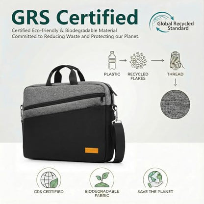 bagasin 15 15.6 16 inch Laptop Computer PC Shoulder Bag Carrying Case | Water-Repellent Fabric Briefcase, Lightweight Toploader, Business Casual or School - color: Grey, size: 15-16
