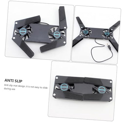 2PCS Dual Fan Notebook Cooler USB Powered Laptop Cooling Pad with Slip Design Quiet Cooling Fan for Gaming and Office Use Portable and Compact for Students and Travelers