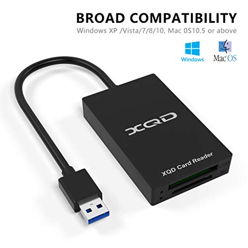 XQD Card Reader, USB 3.0 XQD/SD Card Reader Dual Slot Memory Card Reader 5Gpbs Super Speed Support Sony G/M Series, Lexar 2933x/1400x USB Mark XQD Card,SD Card for Windows/Mac OS - color: CR312-A