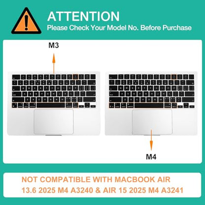 MOSISO Keyboard Cover Skin Compatible with MacBook Air 15 inch M3 M2 | A3114 A2941/Air 13.6 A3113 A2681/Pro 14/16 M4 M3 M2 M1, Bright Rose - color: Bright Rose