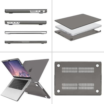 MOSISO Compatible with MacBook Pro 16 inch Case M5 M4 M3 M2 M1 2026-2021 | A3429 A3428 A3403 A3186 A2991 A2780 A2485, Protective Hard Shell Case&Keyboard Cover&Screen Film&Pouch, Gray - color: Gray