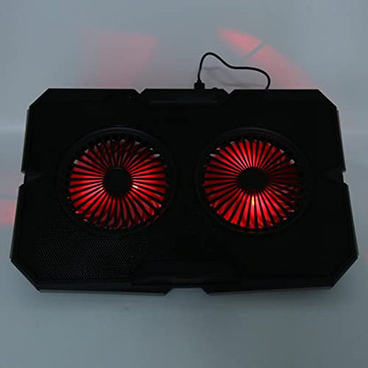 RGB Laptop Pad with Dual Silent Fans, Gaming Laptop Cooler Stand with 7 s Height Adjustment, 2 USB Ports and RGB s for 14in to 17in Lap, y Panel