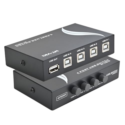 4 Port USB 2.0 Sharing Manual Switch Box Hub 4 PCS Share Switcher 1 USB Device for Printer Scanner Camera Keyboard (4 Port) - color: 4 Port