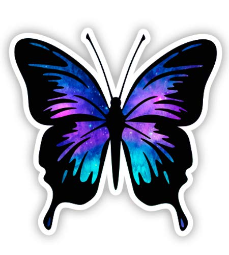Butterfly Galaxy Pretty Space - 5" Vinyl Sticker - for Car Laptop I-Pad - Waterproof Decal - size: 5"