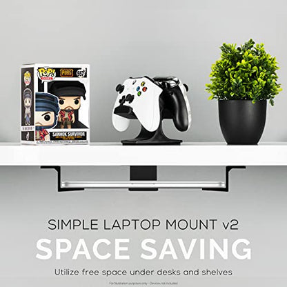 Adhesive Under Desk Laptop Holder Mount, Upto 1.9” / 48mm Thick, For Laptops Macbook Routers Surface iPads Tablets & More, Screw-In & Stick-On - color: Plastic 1.5" Device Mount