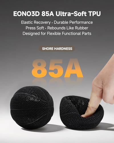 85A TPU 3D Printer Filament – Extra Soft & Flexible Rubber-Like Filament, Durable & Wear-Resistant, 1.75mm ±0.03mm, Smooth Feeding, Ideal for RC Car Tires, LEGO Wheels, Phone Cases 1kg Black - color: Black 85a Tpu