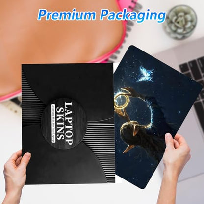 Universal Laptop Skin Sticker Decal with 2 Wrist Pad Skins, Waterproof Scratch Vinyl Cover for 11–15.6 Inch MacBook, HP, Dell, Lenovo, Cutable & Reusable,Elven Girl Magic Ring - color: Elven Girl Magic Ring