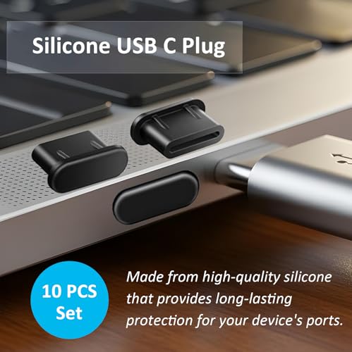 USB-C Anti-Dust Plug Set with Speaker Dust Cover, 10 Pack Charging Port Protectors, Compatible with iPhone 17, 16, 15 Series