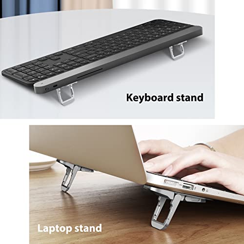 Nillkin Portable Laptop Stand with 3 Adjustable Angles, Flip Keyboard Riser Feet for Most Keyboards, Computer Keyboard Stand for Desktop, MacBook, HP and Other 10-17 Inches Laptop Feet Riser, Silver - color: Silver