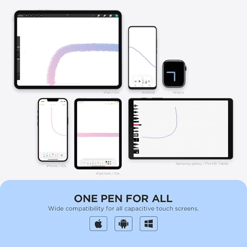 OASO Stylus Pen for Touch Screens, Disc Tip & Magnet Cap Styli Pencil Compatible with Apple iPad pro/iPad 6/7/8/9/iPhone/Samsung Galaxy Tab A7/S7/Fire HD 7/8/10 Plus Tablet/All Touch Devices. - color: WHITE