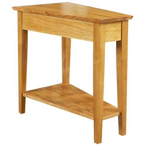 Leick Home 10074-DS Recliner Wedge Side Table with Shelf, Desert Sand - color: Desert Sands