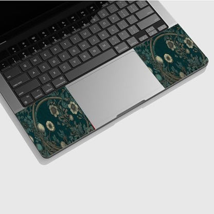 Universal Laptop Skin Sticker with 2 Wrist Pad Skins, Waterproof Scratch Resistant Vinyl Laptop Cover Decal, Cut to Fit for 11–15.6 Inch MacBook HP Dell Lenovo, Blue Flowers - color: Blue Flowers