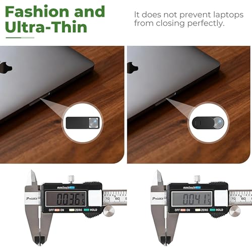 6 Pcs Laptop Camera Cover Slide (3 Large & 3 Medium) Ultra-Thin Webcam Cover with Case/Cleaning Cloth, Compatible with MacBook, Laptop, PC, iMac, iPad, iPhone, 0.03 in, Protect Privacy and Security - color: Black-3M&3L, size: Large&Medium