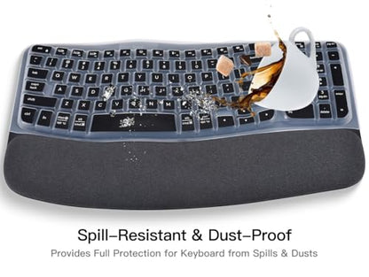 Keyboard Cover for Logitech Wave Keys MK670 Combo Keyboard Skin, Logitech Wave Keys Wireless Ergonomic Keyboard Cover Protector Skin Accessories, Black - color: Black