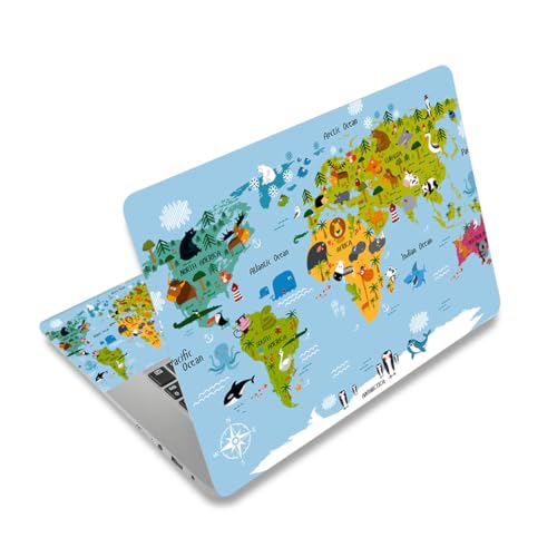 Laptop Skin Sticker Decal 12 .1 13 13.3 14 15 15.4 15.6 inch Personalized Universal Notebook Vinyl Skin Stickers Cover Art Decal Computer Protector (Animal Map) - color: Animal Map