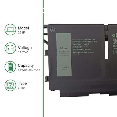 293F1 CPX-51R71 41Wh Laptop Battery Replacement for Dell Latitude 5330 5430 5530 7330 7430 7530 Precision 3570 Series Notebook 051R71 51R71 Black 11.25V 3467mAh