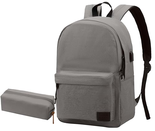 Casual Laptop Backpack for Men and Women, Backpack for College, USB Charging Port, Lightweight Back Pack - color: Gray, size: 20L