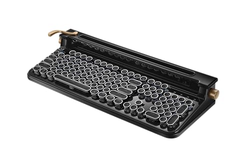 FINEDAY Keyboard 2.0 Plus, 2.4G Wireless & Bluetooth, 104 Keys, Blue Switch, 5000mAh, Retro Mechanical Keyboard for PC/Mac/Phone (English Keycaps) - style: English Keycaps