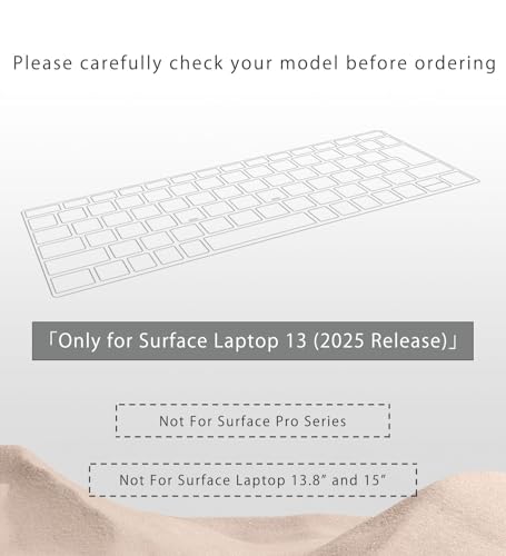 Keyboard Cover for 2025 Surface Laptop 13" Copilot+ PC, Clear TPU US Layout | Ultra-Thin, High Transparency, Backlit Clear, Anti-Dust, Anti-Fingerprint, Soft TPU, Washable, Precise Fit - size: Surface Laptop 2025 13"
