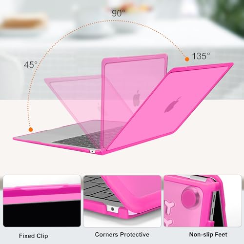 MOSISO Compatible with MacBook Air 13 inch Case M1 2018-2021, Rose Red | Reduces-Fingerprints with Soft TPU Bumper Shell&Keyboard Cover for MacBook Air 13.3 M1, 2021 2020 2019 2018 A2337 A2179 A1932 - color: Rose Red