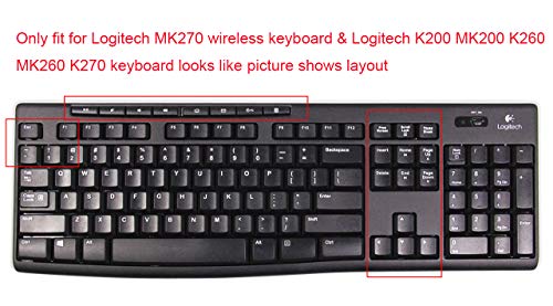 Ultra Thin Desktop Silicone Clear Keyboard Cover Skin Protector Compatible for Logitech MK370 MK270 Wireless Keyboard & Logitech K200 K260 K270 MK200 MK260 Keyboard (NOT for Other Desktop Keyboards) - color: Transparent