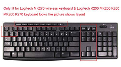 Ultra Thin Desktop Silicone Clear Keyboard Cover Skin Protector Compatible for Logitech MK370 MK270 Wireless Keyboard & Logitech K200 K260 K270 MK200 MK260 Keyboard (NOT for Other Desktop Keyboards) - color: Transparent