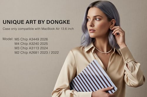 for MacBook Air 13 Inch (13.6 Inch) Case, M5/M4/M3/M2 Chip 2026 2025 2024 2023 2022, Hard Plastic Printed Cover with Screen Protector & Keyboard Cover & Dust Plugs, Modern Stripes - color: Modern Stripes
