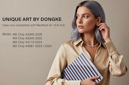 for MacBook Air 13 Inch (13.6 Inch) Case, M5/M4/M3/M2 Chip 2026 2025 2024 2023 2022, Hard Plastic Printed Cover with Screen Protector & Keyboard Cover & Dust Plugs, Modern Stripes - color: Modern Stripes
