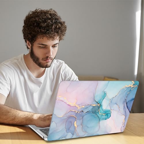 B BELK Compatible with MacBook Air 13 inch Case 2021 2020 2019 2018 M1 Chip | A2337 A2179 A1932, Plastic Hard Shell for MacBook Air 13.3 inch Case with Keyboard Cover & Screen Protector, Blue Pink Marble - color: Blue Pink Marble